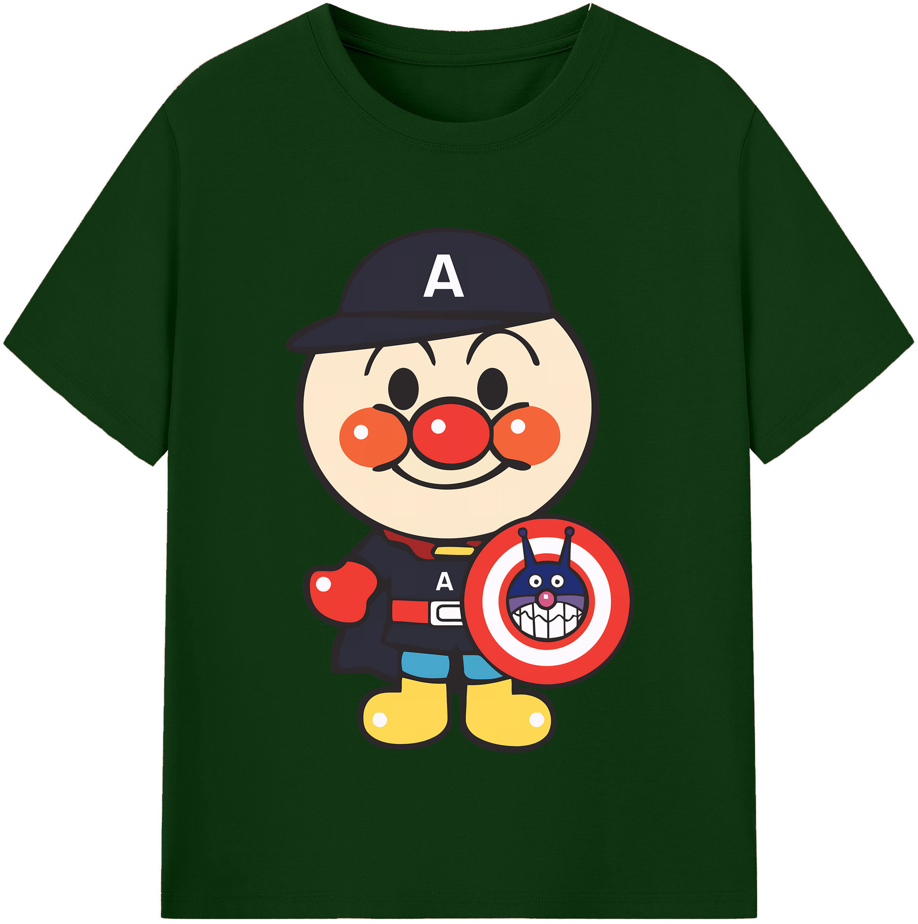 （画像用） アンパンマン Anpanman 綿100％半袖Tシャツ（フロントプリント）